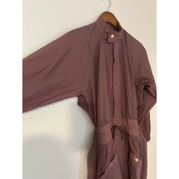 Athleta Alicia Keys Utility Windbreaker Jumpsuit Purple Mauve Cocoa EUC 4 Open - Picture 9 of 13
